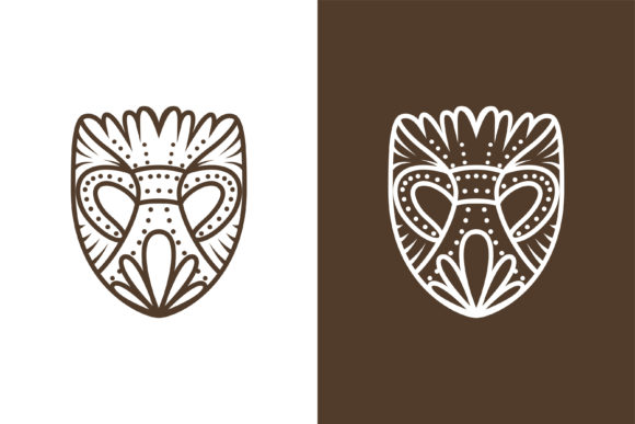 Ancient Mask Logo: A Bold Graphic for Editorial and Branding Use