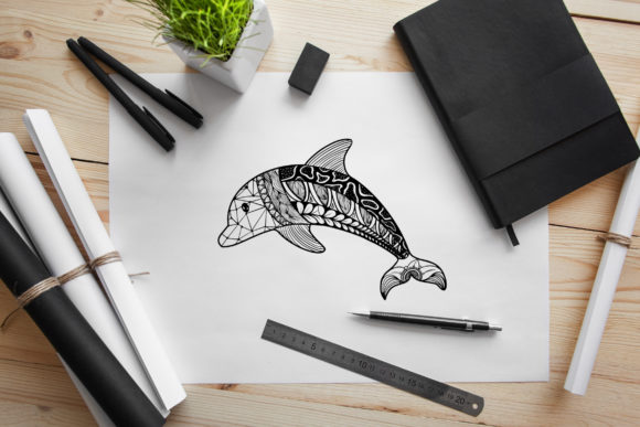 Dolphin Mandala Coloring Pages Graphic Review
