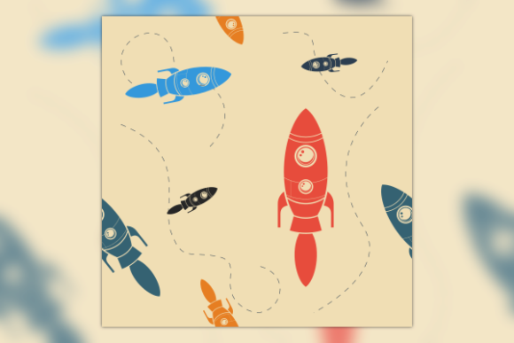 Flat Rocket Space Patterns & Graphics Review