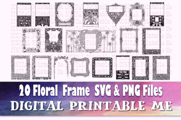 Flower Set Graphics for Crafts & Clip Art Frames