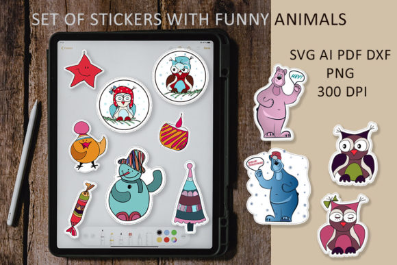 Funny Animals Graphics for Crafts & Stickers