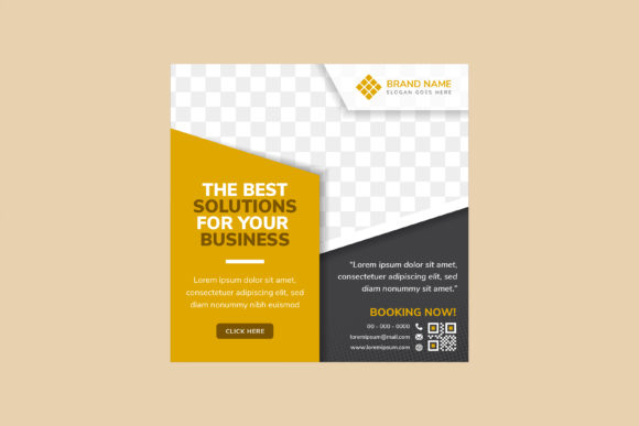 Gold Black Business Square Banner Graphics & Mockups