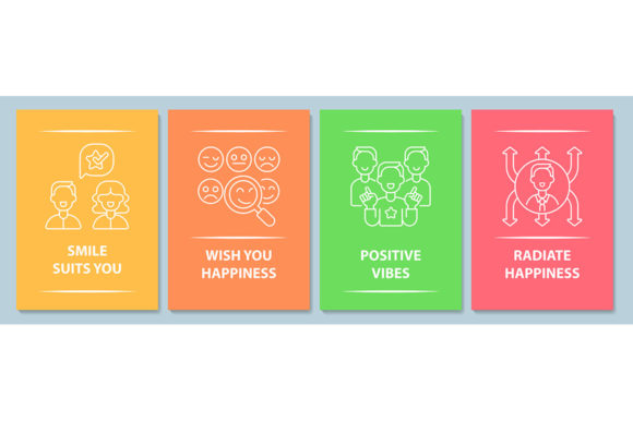 Happy and Positive Messages Postcard Set Graphics Review