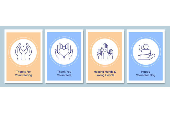 Happy Global Volunteer Day Postcard Set Graphics