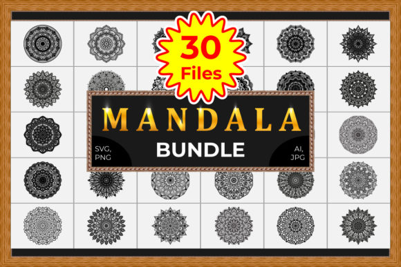Mandala SVG Graphics Bundle for Brand Icons & Packaging