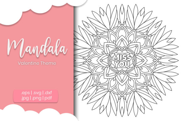 Miss You Valentine Mandala Coloring Page Review
