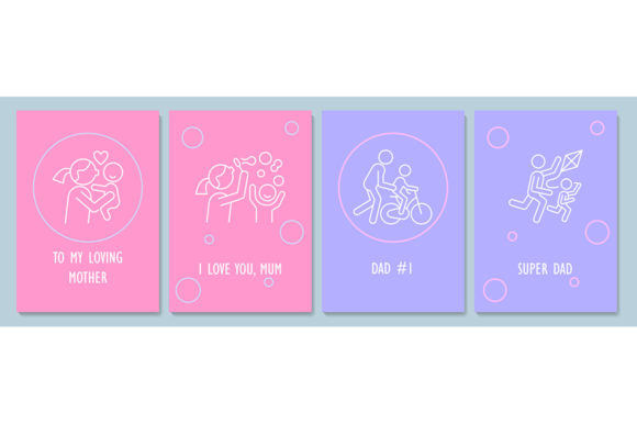Mothers and Fathers Day Postcard Set Graphics Review