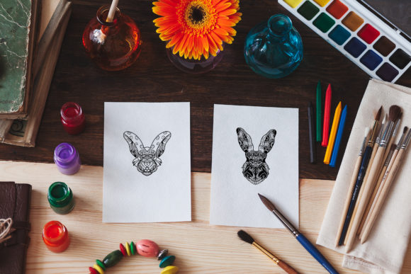 Rabbit Mandala Coloring Pages: Graphics & Print Templates