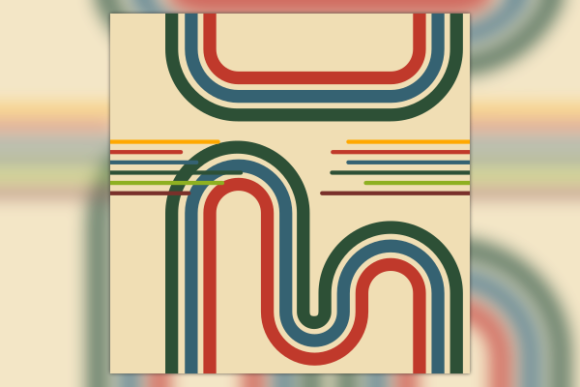 Retro Curved Lines Seamless Pattern: Graphics & Patterns