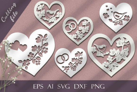 Set of Cut out Hearts. SVG: Graphics for Crafts
