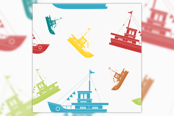 Side View Ship Vector Seamless Pattern: Graphics & Patterns Review