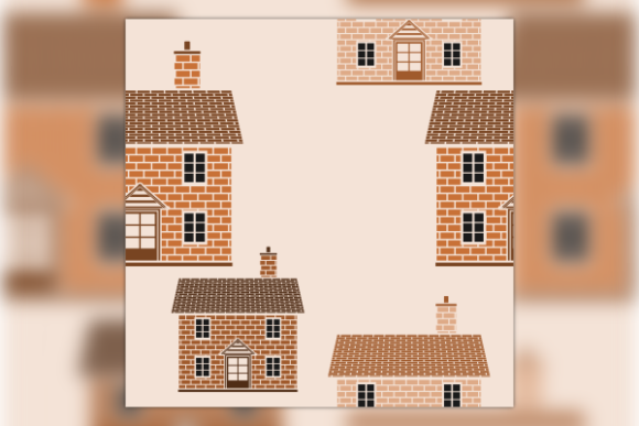 Simple English House Seamless Pattern Graphics & Patterns