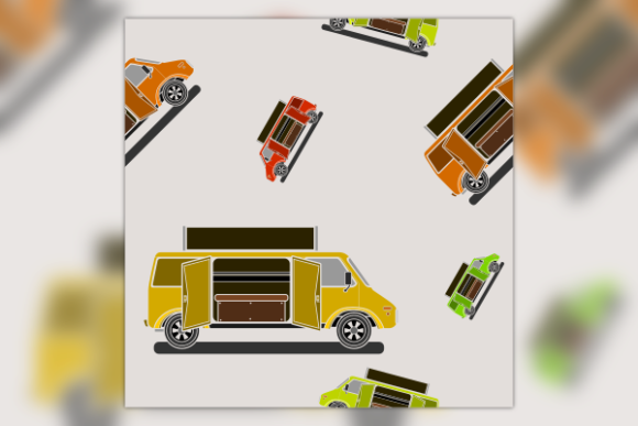 Two Doors Food Truck Seamless Pattern Graphics & Patterns