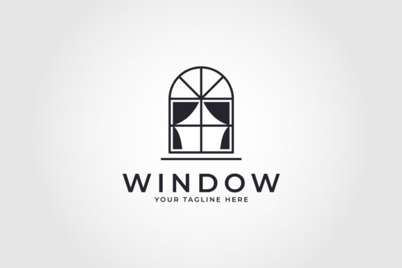 Windows Curtain Line Art Icon Logo: Graphics & Logos Review